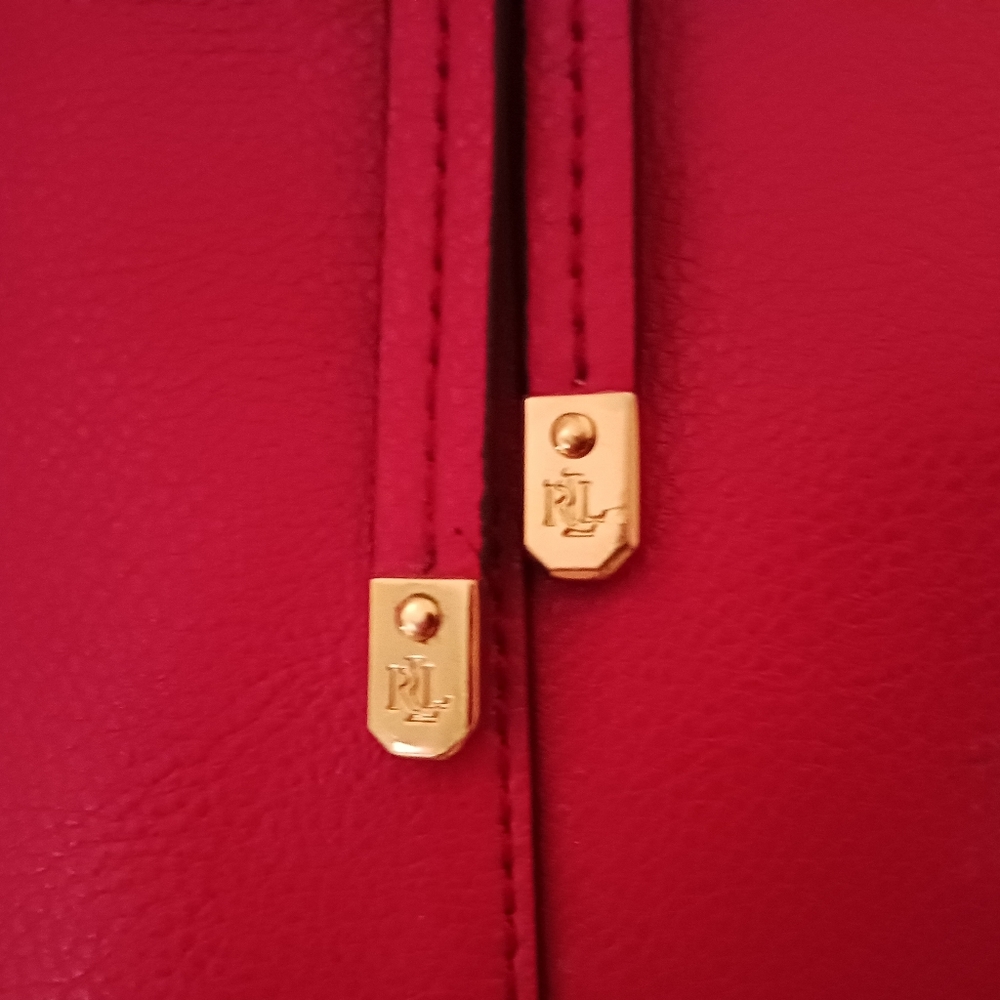 Ralph Lauren Red Leather "Crawley" Tote Bag - Picture 7 of 10